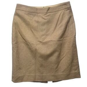 J.Crew The Pencil Skirt Camel Brown Wool‎ Blend Business Casual Size 2